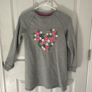 Boden Youth Floral Heart Crewneck Sweatshirt